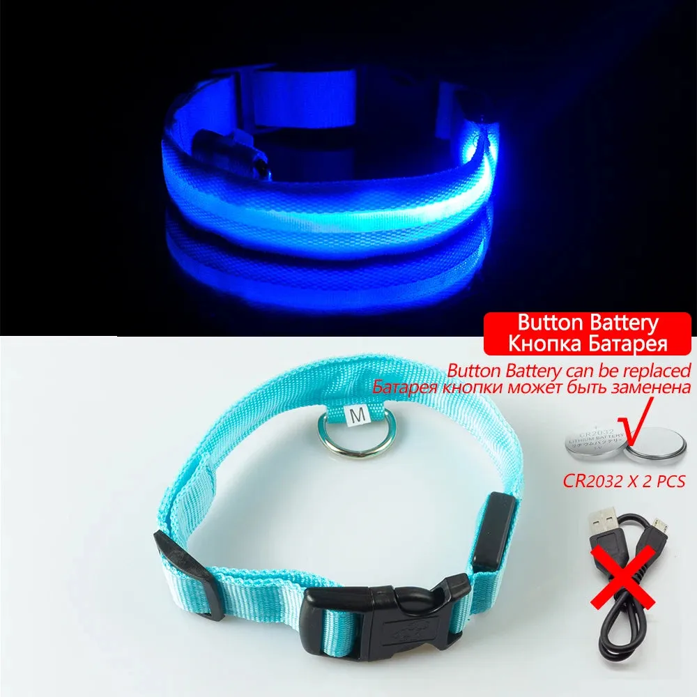 USB Charging/Battery replacement Led Dog Collar Anti-Lost Collar For Dogs Puppies Dog Collars Leads LED Supplies Pet Products