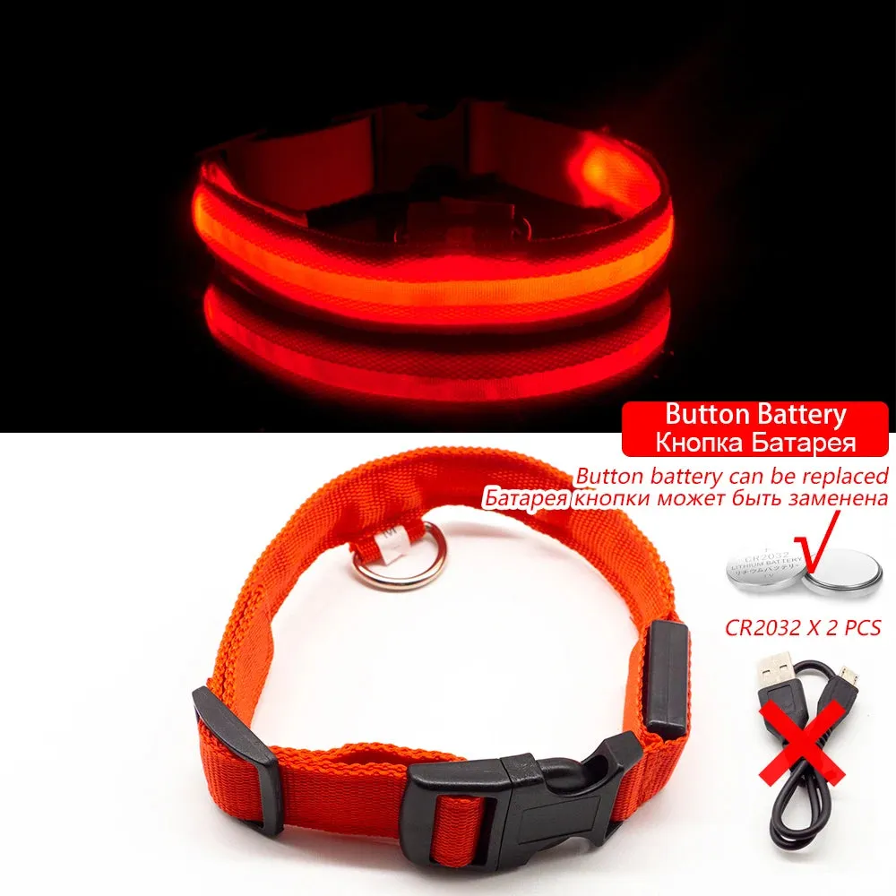 USB Charging/Battery replacement Led Dog Collar Anti-Lost Collar For Dogs Puppies Dog Collars Leads LED Supplies Pet Products