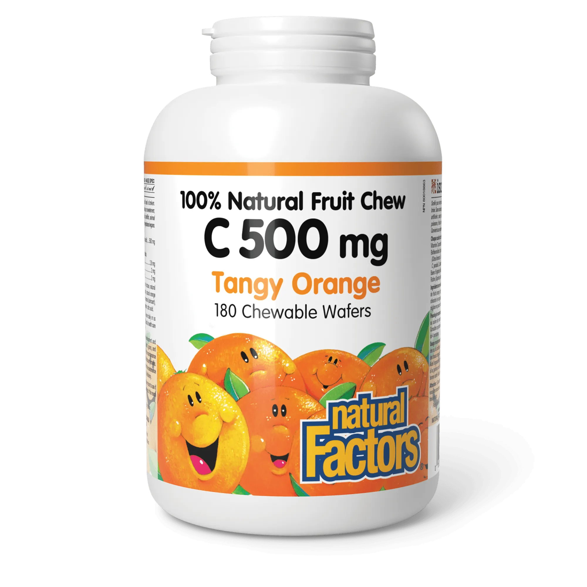 Vitamin C 500 mg 100% Natural Fruit Chew Tangy Orange