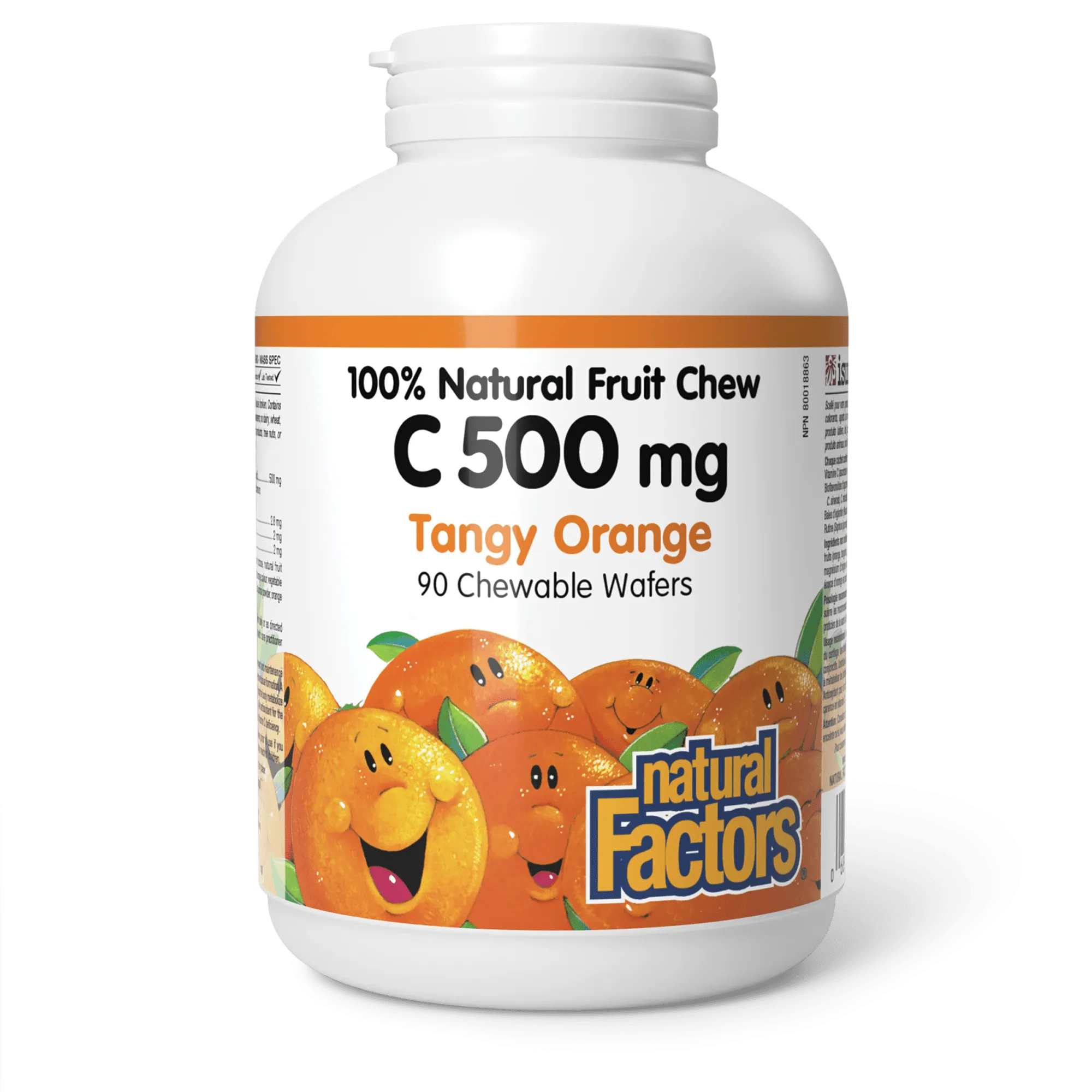 Vitamin C 500 mg 100% Natural Fruit Chew Tangy Orange