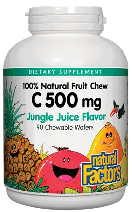 VITAMIN C 500 MG Tropical Flavor, 90 CHEW WAFERS