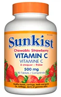 Vitamin C, Chewable Strawberry, 500 mg, 90 tablets