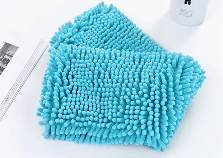 Washable Durable Dog cat pet microfiber fabric bath absorbent towel chenille texture