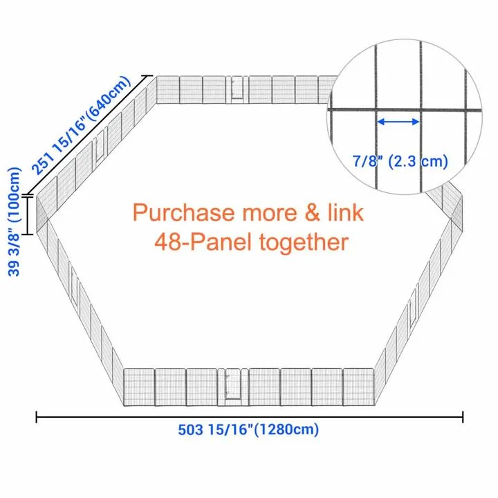 Yescom Heavy Duty Dog Playpen 40" Tall 8-Panel Puppy Pen Metal