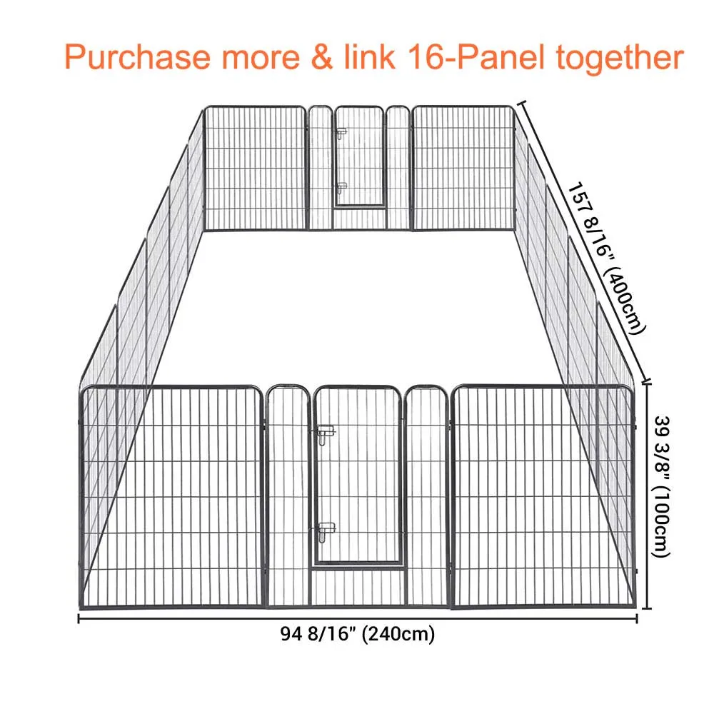 Yescom Heavy Duty Dog Playpen 40" Tall 8-Panel Puppy Pen Metal