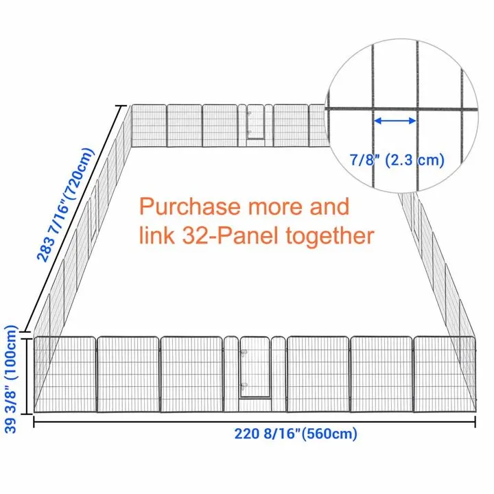 Yescom Heavy Duty Dog Playpen 40" Tall 8-Panel Puppy Pen Metal