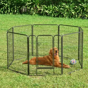 Yescom Heavy Duty Dog Playpen 40" Tall 8-Panel Puppy Pen Metal