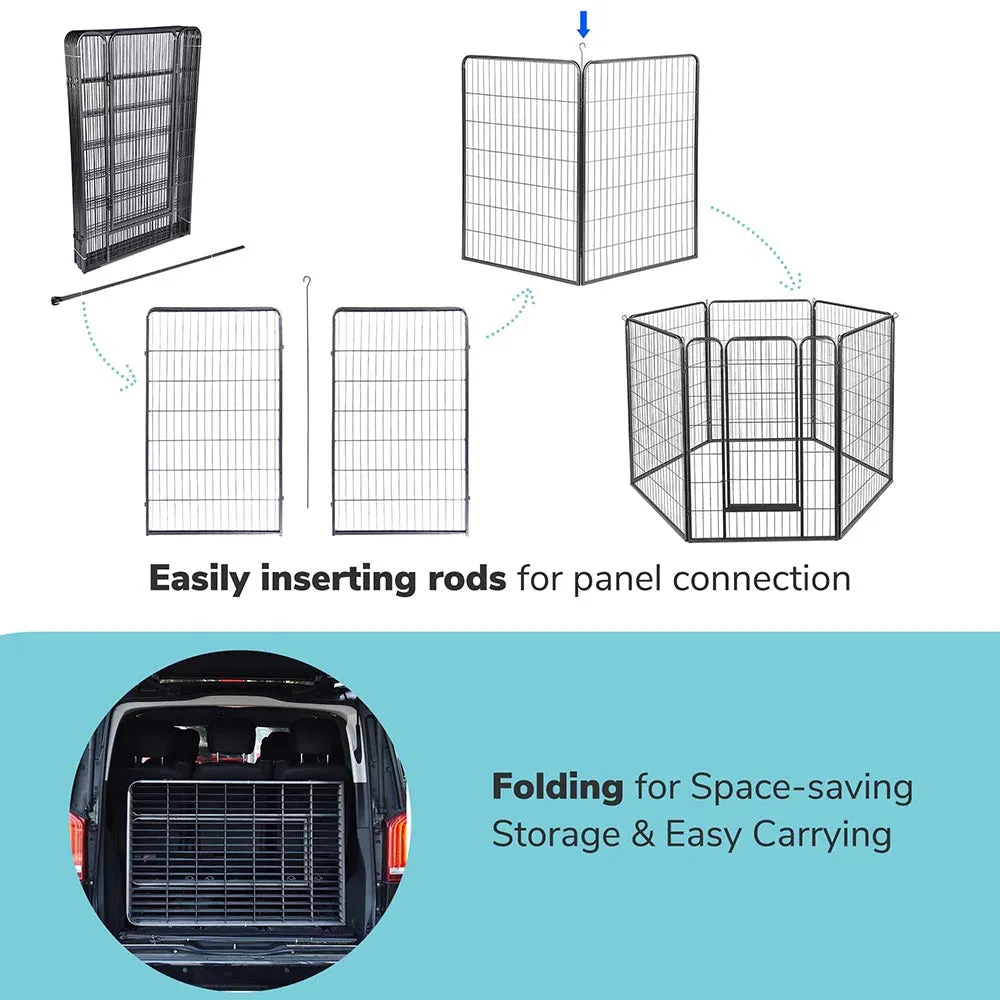 Yescom Heavy Duty Dog Playpen 40" Tall 8-Panel Puppy Pen Metal