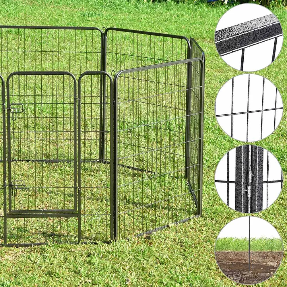 Yescom Heavy Duty Dog Playpen 40" Tall 8-Panel Puppy Pen Metal